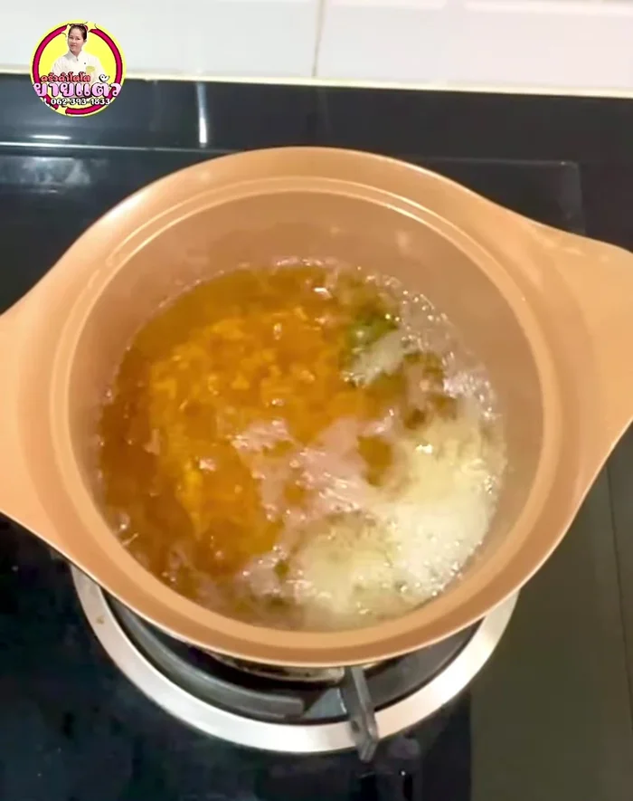Fry over medium-low heat until golden yellow. Don't stir initially. Lower heat to prevent burning.
