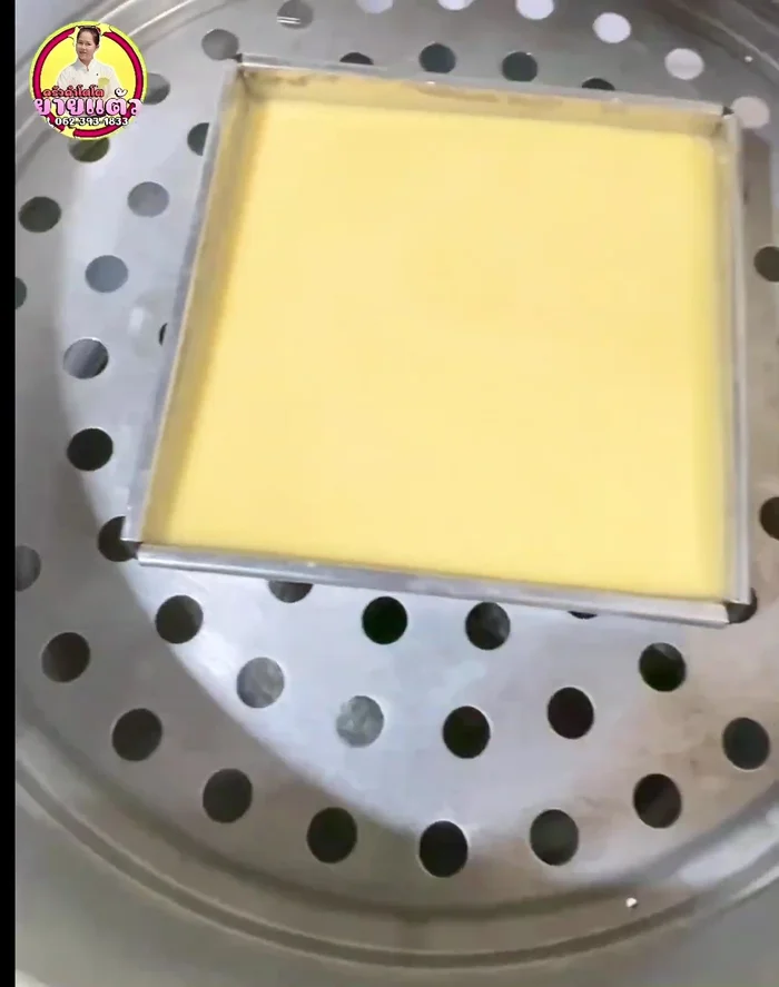 Place the pan in the steamer. Steam over medium-high heat for 20 minutes, covered. Check for doneness. If still slightly uncooked, steam for another 10 minutes (total 30 minutes).