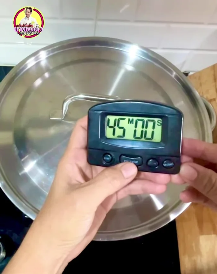Steam for 1 hour and 45 minutes over medium-high heat, adding water as needed. Check regularly.