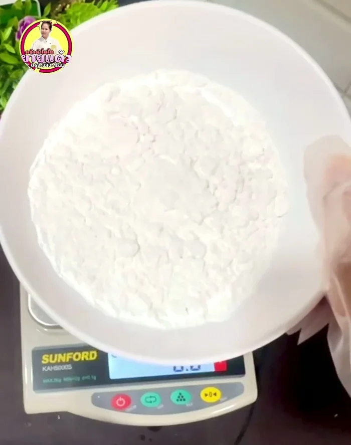Gradually mix in tapioca and cassava flour, salt, and sugar. Add sugar slowly while the sweet potato is still hot to help it dissolve.