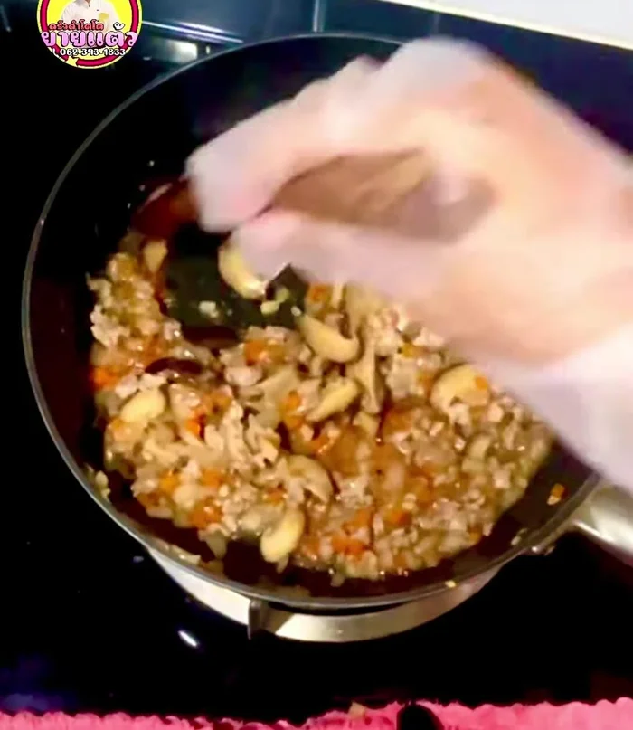 Add chopped green onions before turning off the heat.