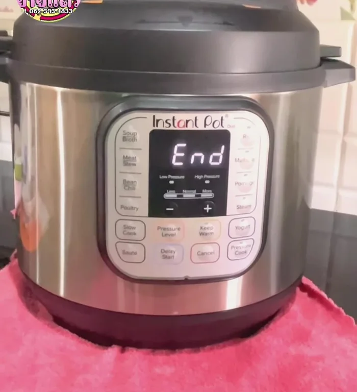 After 30 minutes, wait until the pressure is released naturally (stainless steel button is down).