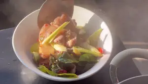Tom Yum Pork Leg with Cha-om Leaves: A Delicious Thai Recipe