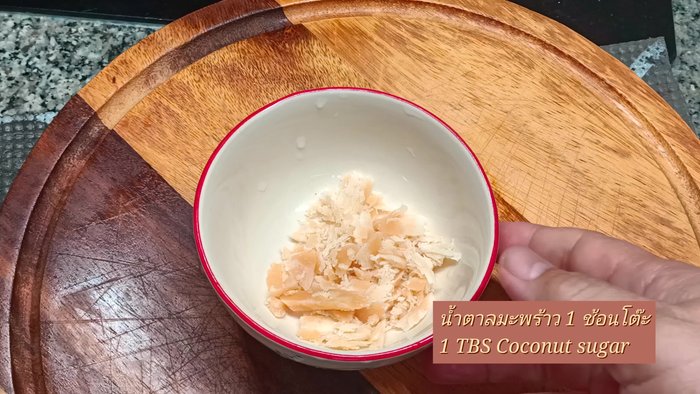 Thank you (likely acknowledging an ingredient preparation step)