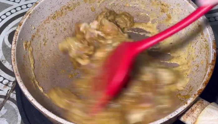 Add more coconut milk. Stir fry everything together as usual. Add the remaining coconut milk and then stir-fry until well blended.