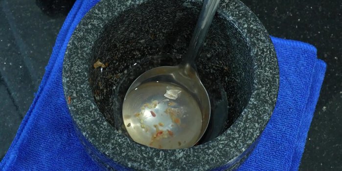Wash the mortar and pestle.