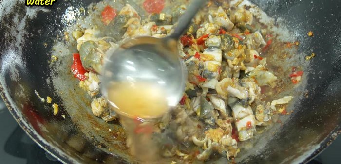 Add water used to rinse the mortar and pestle.