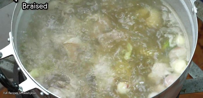 Reduce heat to low and simmer for about 1.5 hours.