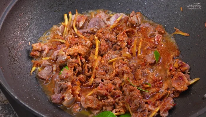 Add enough water to cover the meat, bring to a boil, and cook until the wild boar is fully cooked (no pink color).