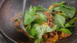 Stir-Fried Wild Boar with Red Curry Paste: A Forest Food Recipe