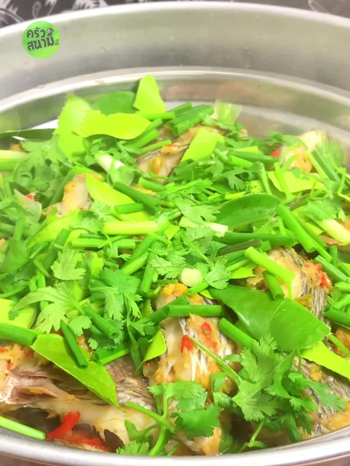 Serve the steamed tilapia.