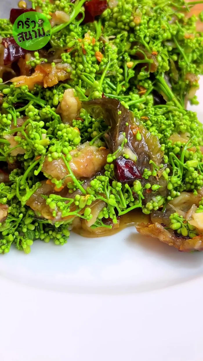 Serve the salad on a plate.