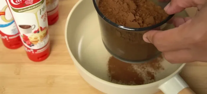 Sift cocoa powder to prevent clumping.