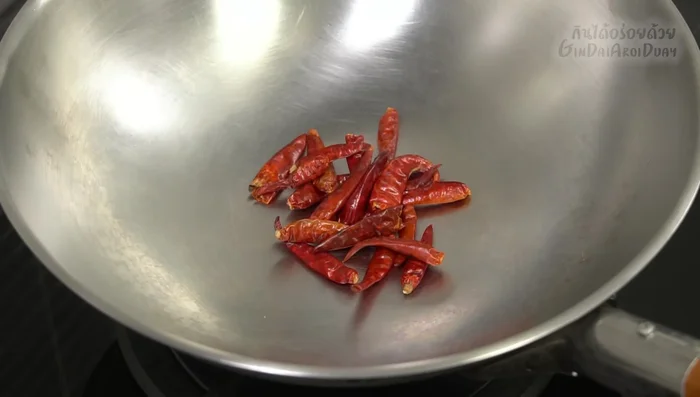 Roast the chilies (optional): Roast dried chilies over medium heat until fragrant and slightly charred.