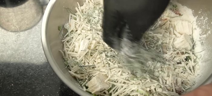 Mix all ingredients thoroughly until well combined. Add water gradually to achieve a slightly sticky consistency, avoiding a doughy texture.