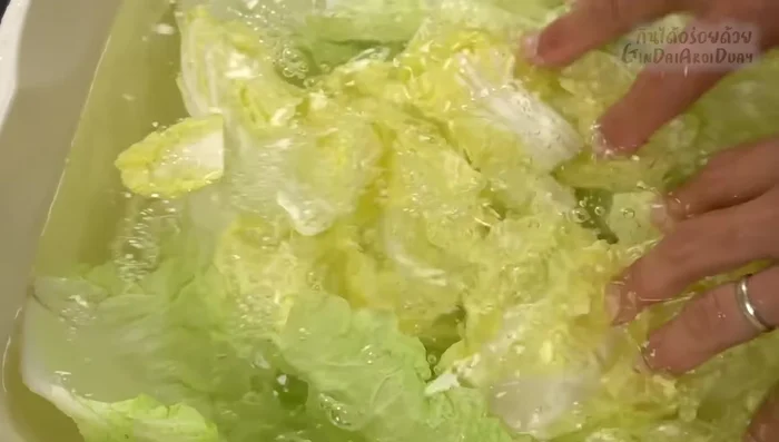 Prepare the cabbage leaves: Remove the hard stems if necessary. Cut leaves if too large.