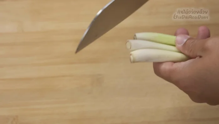 Prepare the lemongrass: Thinly slice or chop it. You can also pound it for a stronger flavor.