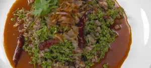 Spicy Minced Pork and Bitter Melon Salad (Yaam Sadao Moo Sup)