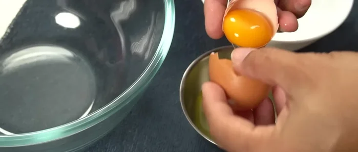 Separate egg yolks and egg whites. Crack one egg at a time to avoid wastage.