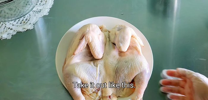 Prepare the chicken: cut open the breast and spread it out. (68.2)