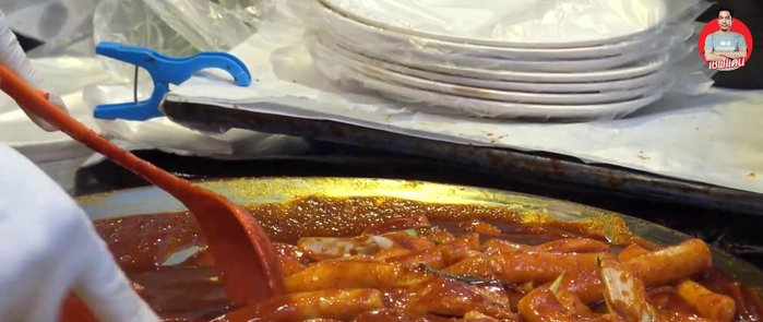 Simmer the sauce over low heat.
