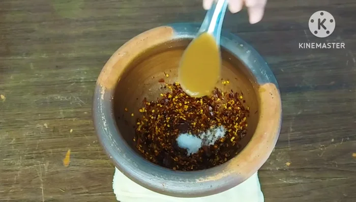 Season the chili paste with fish sauce, MSG, tamarind juice (or lime juice), and adjust to taste. Add warm water if needed to reach desired consistency.