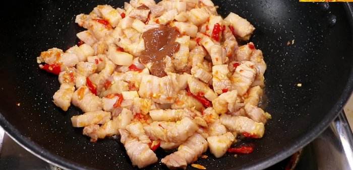 Add shrimp paste and other seasonings. Stir well to combine.