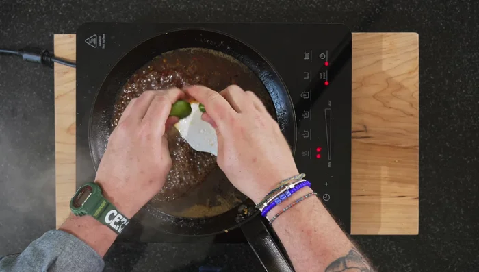 Add lime juice: Squeeze the juice of one whole lime into the sauce. Taste and adjust seasoning as needed.