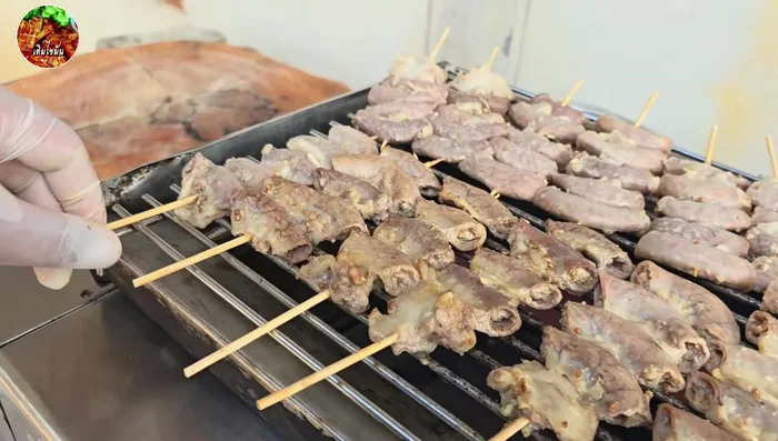 Grill the sausages over medium heat until cooked and slightly yellow. Baste with extra dipping sauce while grilling.