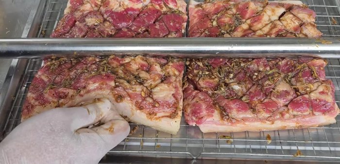 Marinate the meat (excluding the skin) for at least half an hour.