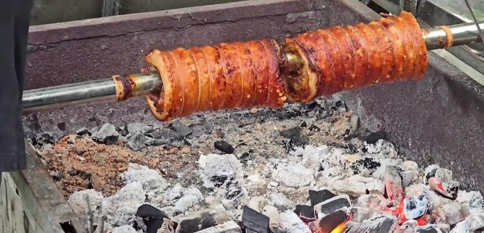 After grilling for some time, increase the heat to crisp the skin and let it puff up. Basting may help.
