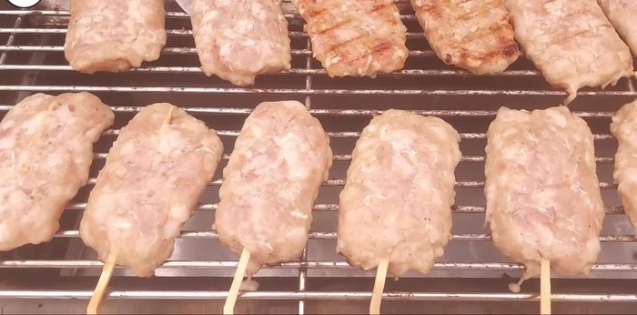 Use a knife or scissors to help separate and turn the skewers as needed to prevent sticking.