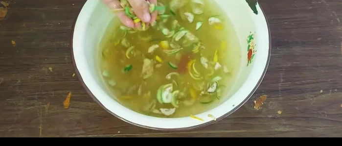 Rinse the salted eggplant with 2-3 changes of water.