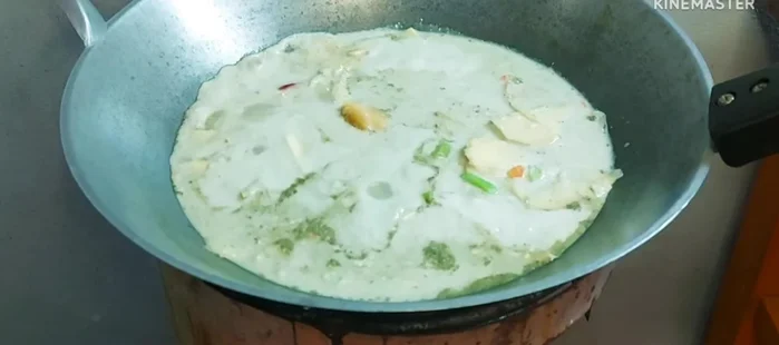 Add coconut sugar, palm sugar, fish sauce, and seasoning powder to taste.