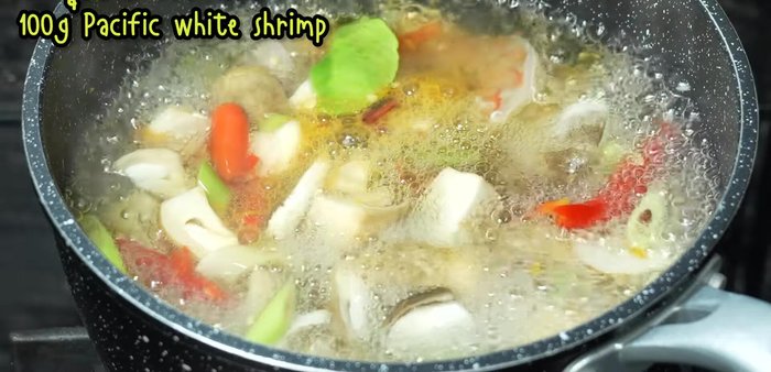 Add shrimp and cook until pink and opaque.