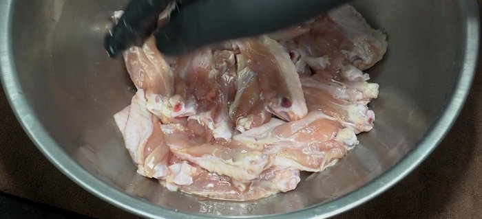 Marinate the chicken wings in the mixture for at least 15 minutes.