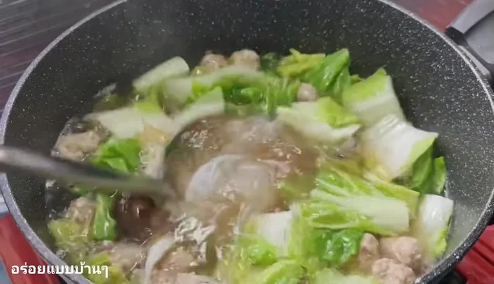 Add glass noodles during the last few minutes of cooking.
