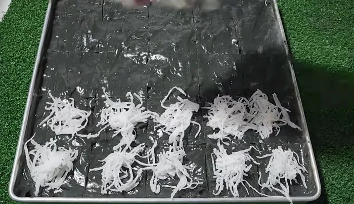 Cut into rectangular pieces.