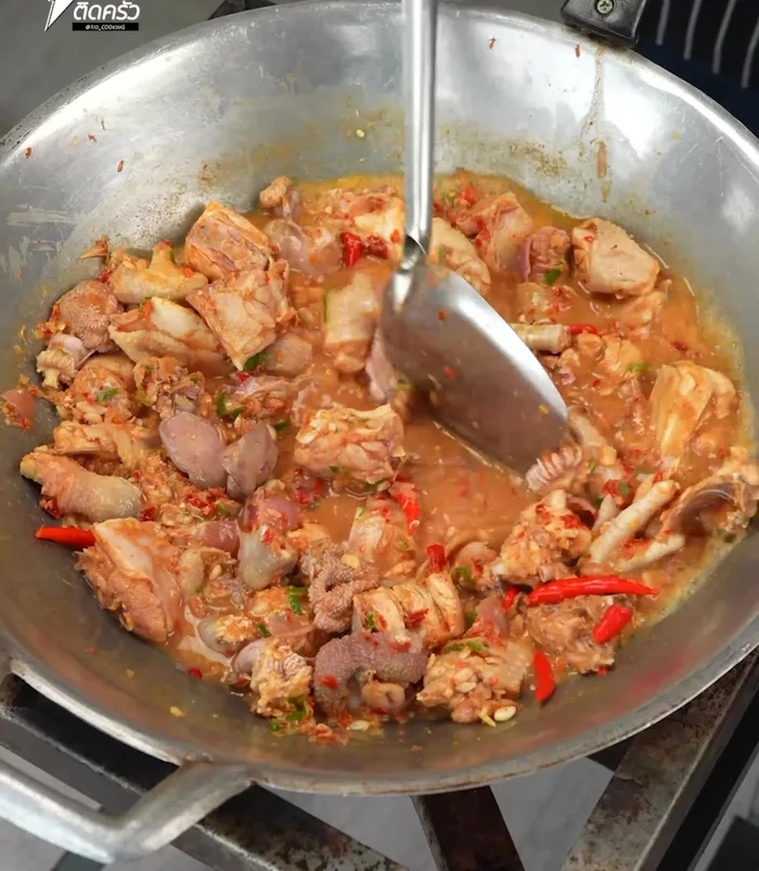 Season with fish sauce and sugar. Stir gently, being careful not to break egg clusters (if any).