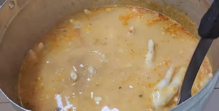 Add the fermented fish broth, adjusting for desired saltiness. (204.76)
