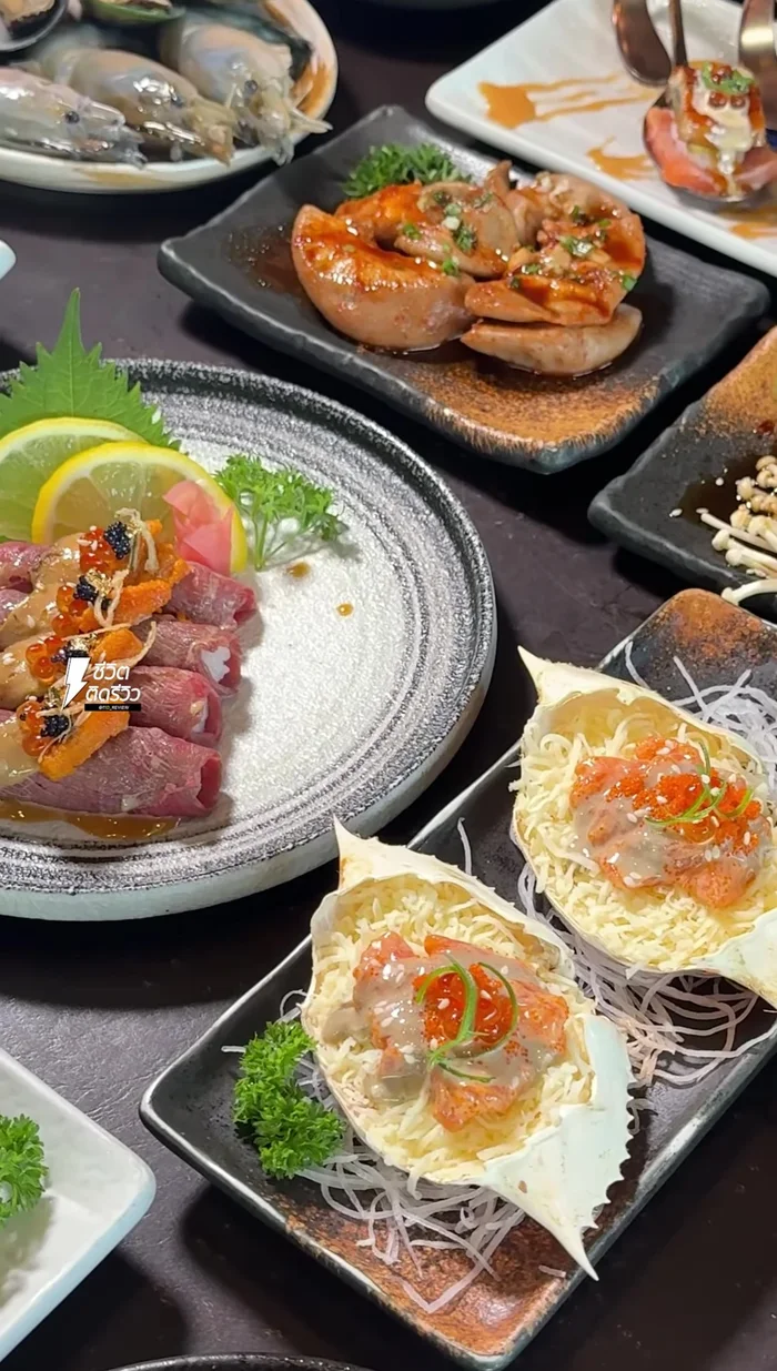 Top the grilled Wagyu beef with Uni, salmon roe, and caviar.