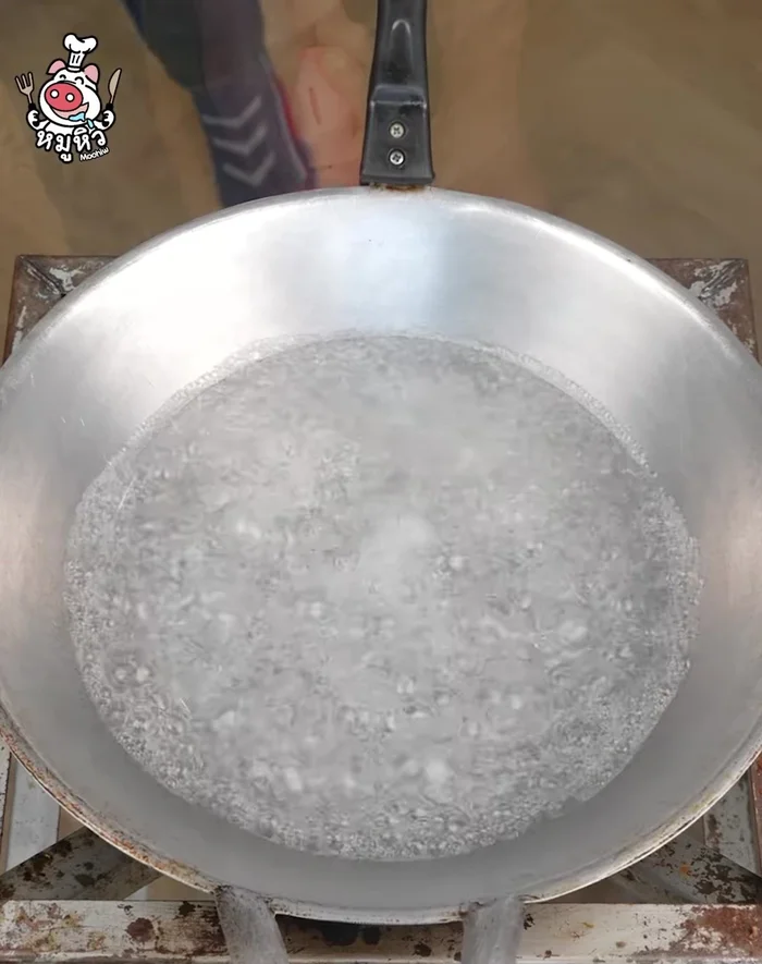 Boil the Mama noodles until slightly cooked. Scoop out and set aside.