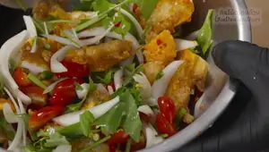 Crispy Fried Egg Salad (Thai Style) - Easy Recipe