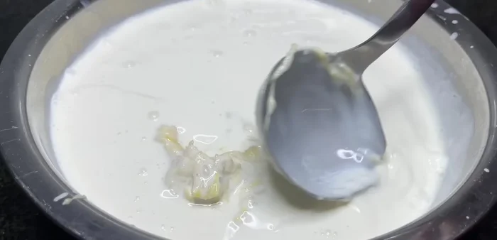 Chill the milk mixture in the refrigerator.