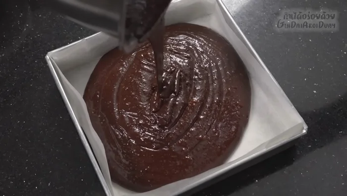 Pour batter into the prepared pan and spread evenly.