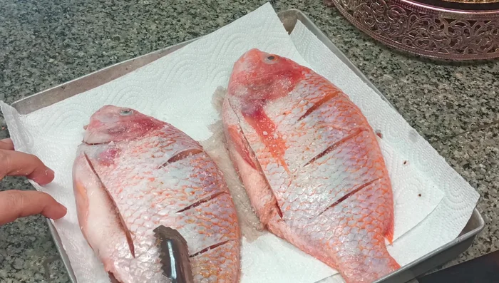 Soak the fish in vinegar.