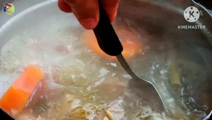 Skim off any foam that forms.