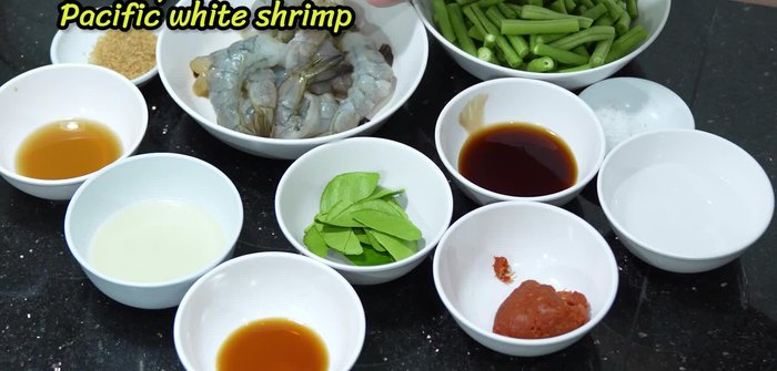 Blanch the yardlong beans in boiling salted water for 3-4 minutes until crispy and bright green. Immediately transfer to ice water to maintain color and crispness.