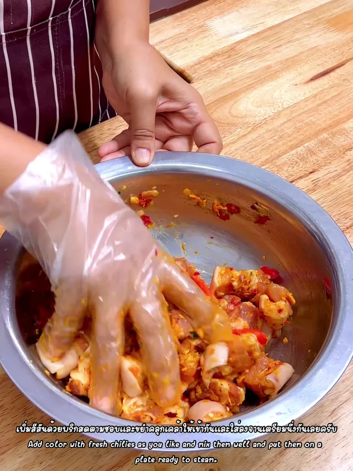 Place the marinated pork belly on a plate.