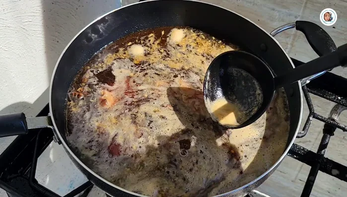 Bring to a boil on high heat to remove impurities from the pork. Reduce heat and simmer for 2 hours, stirring and turning the pork every 30 minutes.
